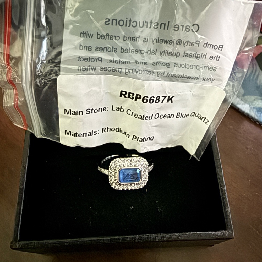 Kids Silver Ring with Ocean Blue Quartz